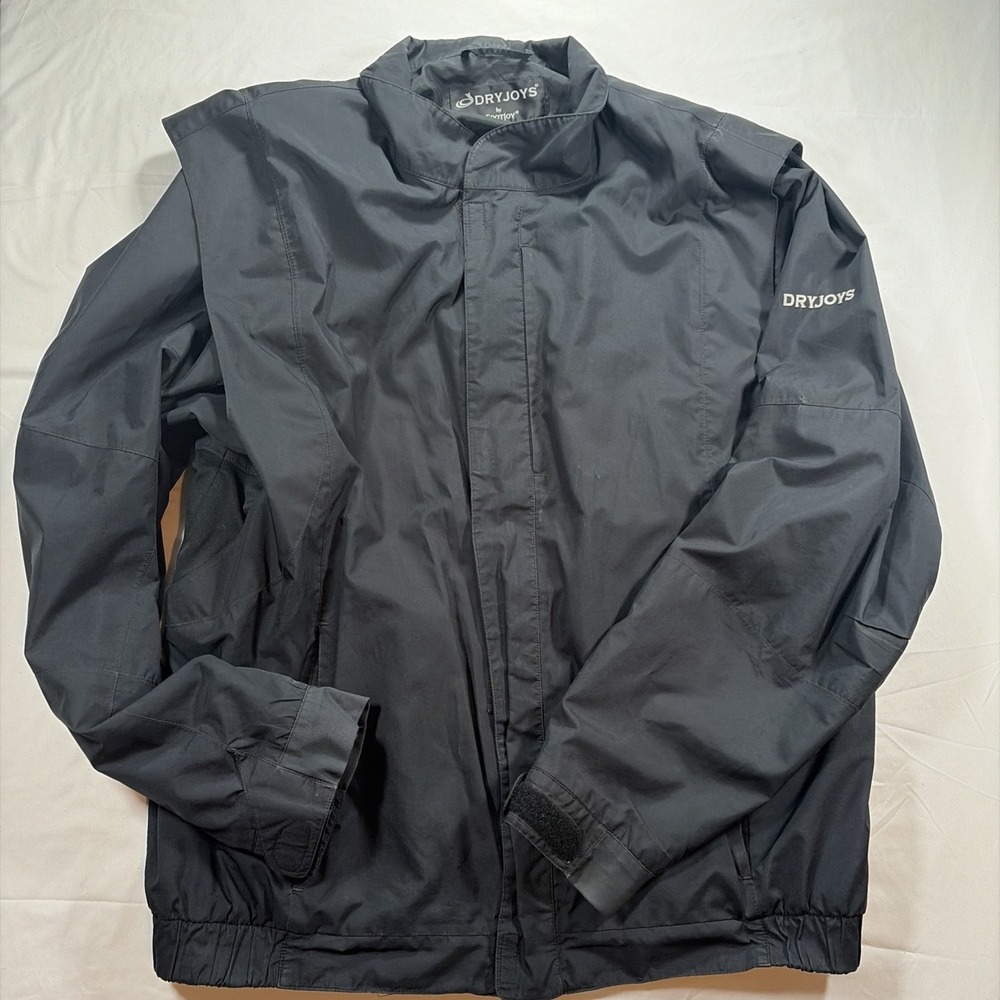 Dryjoys By Footjoy Jacket Mens XL Black Golf Full Zip Rain Coat Waterproof Read